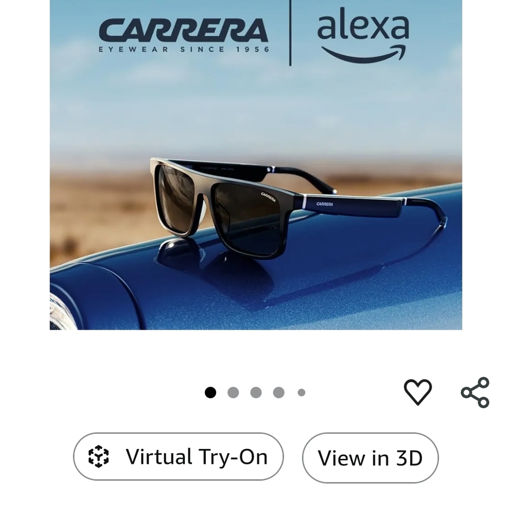 NIB Carrera Black Smart Sunglasses With Alexa